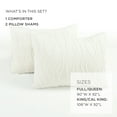 thumbnail image 3 of Lush Decor Jacquard Wave Comforter Set, 3 Piece Set, Full/ Queen, Soft White - Textured Bedding Set - Tufted Clip Jacquard Design - White Comforter - Cottage & Coastal Bedroom Decor, 3 of 9