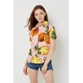 thumbnail image 3 of SSLR Womens Hawaiian Shirts Floral Blouses Short Sleeve Button Down Shirts, 3 of 8