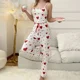 thumbnail image 3 of Autumn Winter Pajamas Sets Women Sleepwear Heart Print Sleeveless Cami Vest with Long Pants Trouser Set Sexy Lingerie Pyjamas, 3 of 3