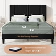 thumbnail image 5 of Amolife Full Bed Frame, Platform Bed with Upholstered Velvet Adjustable Headboard, Wooden Slats, Easy Assembly, Black, 5 of 9