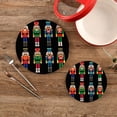 thumbnail image 2 of SKYSONIC 2 pcs Christmas Nutcracker Soldier Pot Holders Trivets, Heat Resistant Trivets,Happy New Year Cotton Thread Weave Mats for Hot Pads Pans Pot Bowl Teapot, 2 of 7