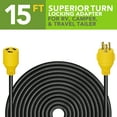 thumbnail image 2 of Leisure Cords 3-Prong 15 Feet 30 Amp Generator Cord, 10 Gauge Heavy Duty L5-30 Male Generator Power Cord Up to 3750W (15-Feet), 2 of 12