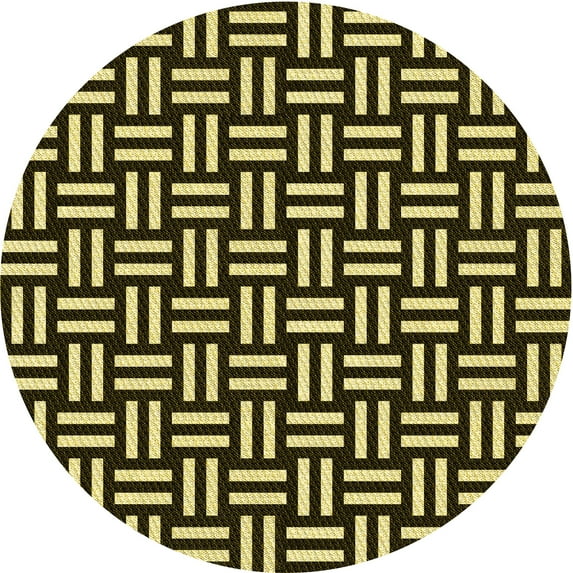 Ahgly Company Machine Washable Indoor Round Transitional Metallic Gold Area Rugs, 6' Round