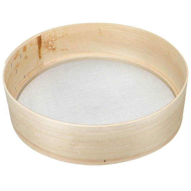 Tamizador de harina doméstico, tamiz manual, colador de harina de madera, utensilio para hornear