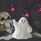 thumbnail image 5 of Fiudx Decoración del hogar Adornos de fantasmas lindos de Halloween, accesorios de decoración de escritorio de cerámica, borde de mesa de escritorio, manualidades, 5 of 6
