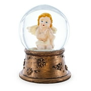 Divine Harmony: Golden Angel Miniature Water Snow Globe