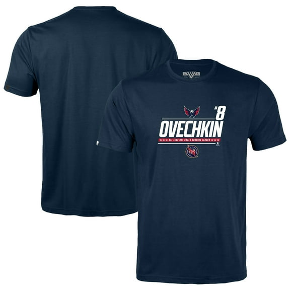 Youth Levelwear Alexander Ovechkin Navy Washington Capitals NHL All-Time Leading Goal Scorer Milestone Name & Number