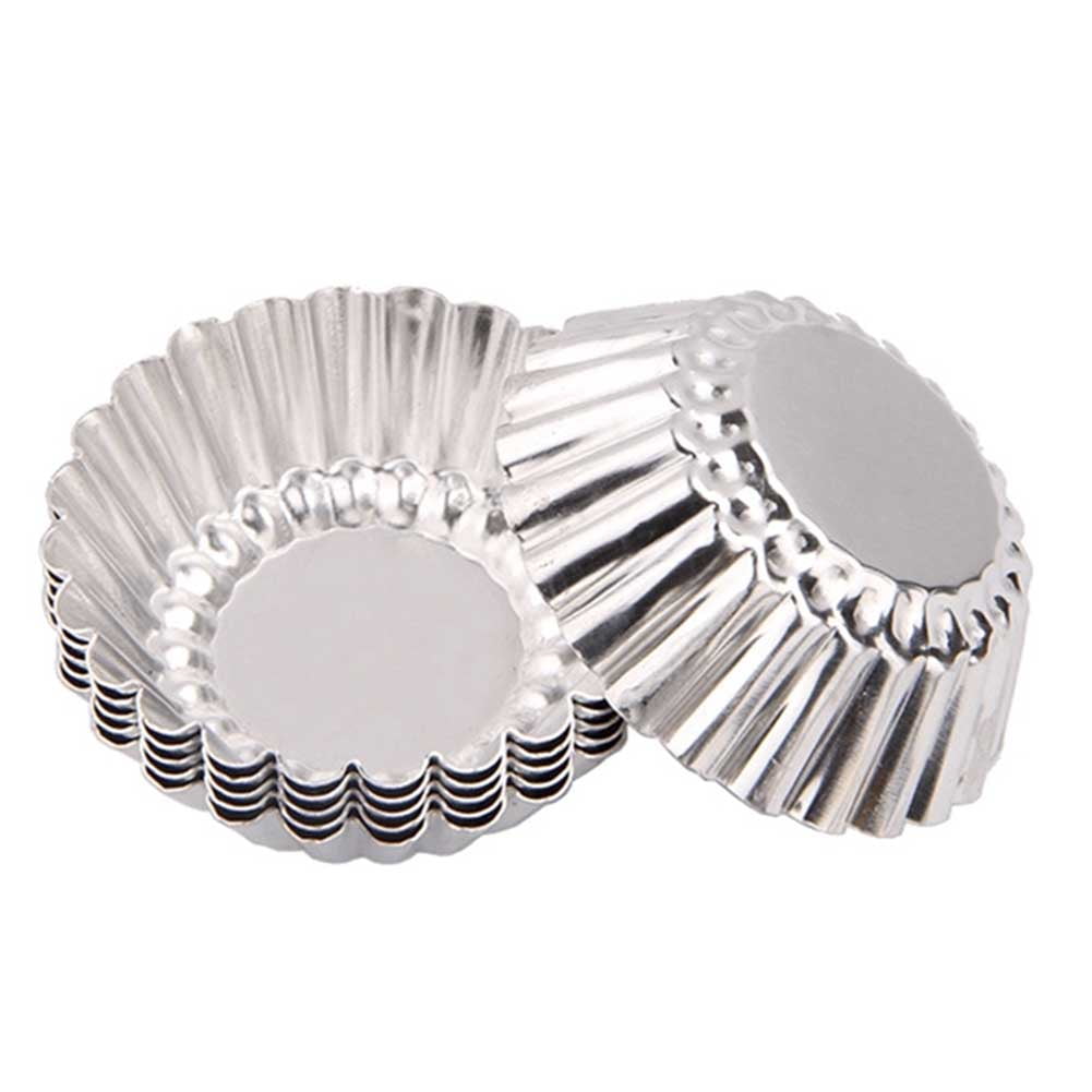 Riapawel Egg Tart Mold Silver Aluminum Egg Tart Mould s Pudding Cake Cookie Mold