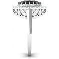 thumbnail image 2 of Gems Jewels 14K White Gold Plated 2 Ct Oval Cut Black Diamond Halo Christmas Wedding Engagement Thanksgiving Ring 925 Sterling Silver For Women's -8.5, 2 of 3