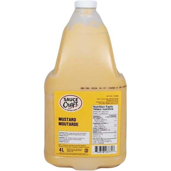 Sauce Craft - Sauce à la Moutarde - Lot de 4 - 4 L - le Condiment Polyvalent pour Chaque Cuisine (4x4 Ltr)