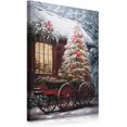thumbnail image 2 of Koesnbre Red Barn Canvas Wall Art: Christmas Rustic Red Truck Bathroom Decor Christmas Tree Pictures Winter Snow Scene for Holiday Decor Framed Ready To Hang (12"x15"x1 Panel), 2 of 6