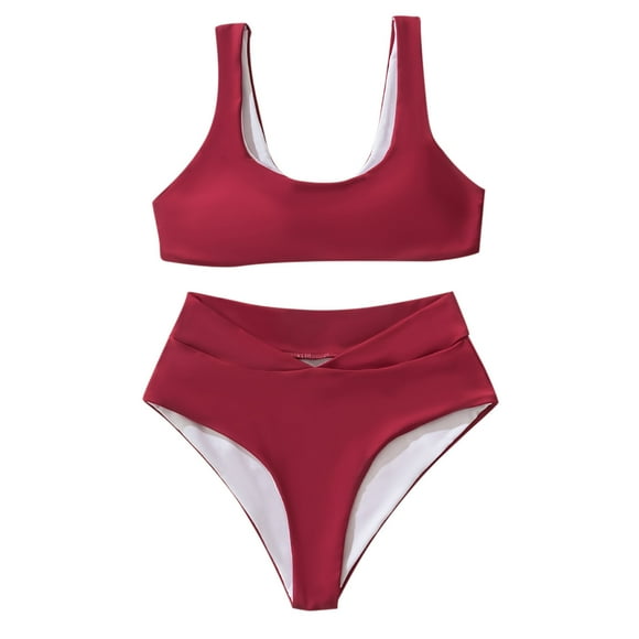 Babysbule Womens Swimsuits Clearance Ladies Women's Sexy Bathing Suit 2 Piece Solid Color Bikini Bottoms Swimsuits For Women