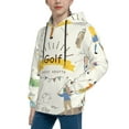 thumbnail image 2 of Disketp Golf Icons And Golfer Youth Hoodie Sweatshirt for Boys Girls Kids Pullover Hooded Classic Casual Essentials Hoodie-Medium, 2 of 6