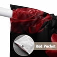 thumbnail image 2 of Red Rose Kitchen Window Curtains, Swag Curtains Valance for Bedroom Living Room Bathroom, Vintage Abstract Garden Flower Floral Black Rod Pocket Window Treatment Curtain Block Drapes 2 Panels 28"x36", 2 of 9