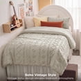 thumbnail image 3 of U by Bedsure Tufted Boho Twin XL Comforter Set, 2 Pieces Farmhouse Shabby Chic Embroidery Bedding Set, Soft Jacquard Linen Comforter for All Seasons, Twin, Natural, 3 of 10