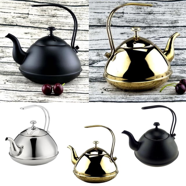 Inteprter 2L Stainless Steel Tea Coffee Kettle Over Silvery Gooseneck Coffee Thin Juegos de servir café y té