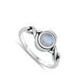 thumbnail image 4 of CHOOSE YOUR COLOR Celtic Knot Twist Promise Moonstone Ring .925 Sterling Silver Band White CZ Female Size 4, 4 of 4