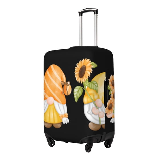 Rateoe Sunflower Gnomes 5 Printed Luggage Cover, Suitcase Protector Fits 18-32 Inch Luggage-Small