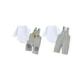 thumbnail image 2 of BemeyourBBs Baby Boy's Fall Sets Long Sleeve Romper Pumpkin Striped Overalls, 2 of 9