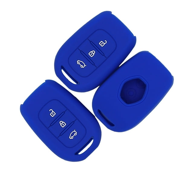 Injueey Funda de silicona segura y moderna para llave de coche de 3 piezas con textura suave para mayor comodidad Electrónica azul oscuro