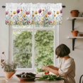 thumbnail image 5 of Watercolor Red Yellow Flowers Window Valance Curtain Wildflowers Rod Pocket Short Curtain for Living Room, Bedroom & Kitchen Window Decor 54x18in, 5 of 8