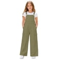 thumbnail image 3 of Girls Bib Overalls Adjustable Strap Jumpsuits Loose Fit Casual Y2K Rompers with Side Multi Pockets for Daily, 3 of 7