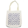 thumbnail image 1 of Blue Tote Bag, Hand Drawn Style Chinese Pattern with Flowers Nature Inspired Vintage, Cloth Linen Reusable Bag for Shopping Books Beach and More, 16.5" X 14", Cream, by Ambesonne, 1 of 2