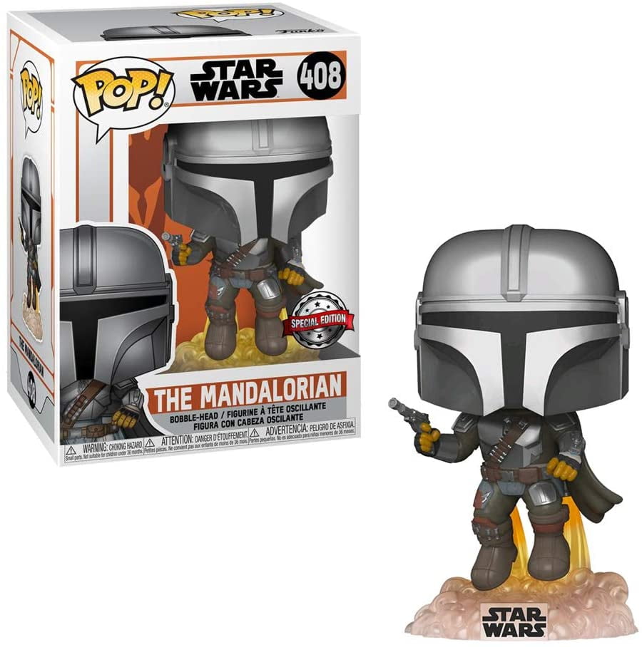 Funko POP! Star Wars #408 - The Mandalorian [Flying with Blaster] Exclusive  Special Edition