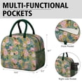 thumbnail image 6 of Lunch Bag Lunch Box for Women Reusable Insulated Lunch Cooler Bags,Large Capacity for Work Travel Picnic,Water-Resistant Botanical Leaves Floral Lunch Tote Bag Gifts for Woman Mom Dark-green, 6 of 6