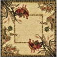 thumbnail image 1 of Unique Loom Barnyard Rooster Design Area Rug 6' x 6' Square Ivory/Olive, 1 of 1