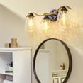 thumbnail image 2 of Teamson Home Heidi Dimmable 3-Light Bathroom Vanity Light, Black/Brass, 2 of 10