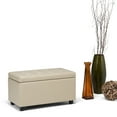 thumbnail image 5 of Cosmopolitan 34 inch Wide Storage Ottoman in Satin Cream Vegan Leather, 5 of 7