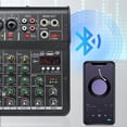thumbnail image 3 of Consola Mezcladora de DJ de 4 Canales con Micrófono Dual Inalámbrico y Control de Audio Bidireccional Bluetooth para Escenarios de Karaoke en Casa., 3 of 5