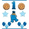 SESAME STREET COOKIE MONSTER first birthday party supplies balloons one 1st by Lgp