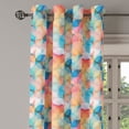 thumbnail image 2 of Ambesonne Geometric Grommet Curtain, Pastel Mosaic Circles, 50" x 96", Peach Coral Blue, 2 of 6