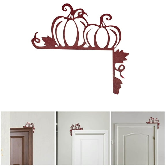 Halloween Door Corner Sign - Wooden Pumpkin & Ghost Frame Decor for Fall & Christmas, Rustic Window/Door Corner Decoration for Home, Office & Front Entryway