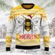thumbnail image 3 of Suéter de moda de invierno para hombre, suéter navideño feo con estampado 3D de abejas alegres, jersey de punto cálido informal neutro M1007, 3 of 5