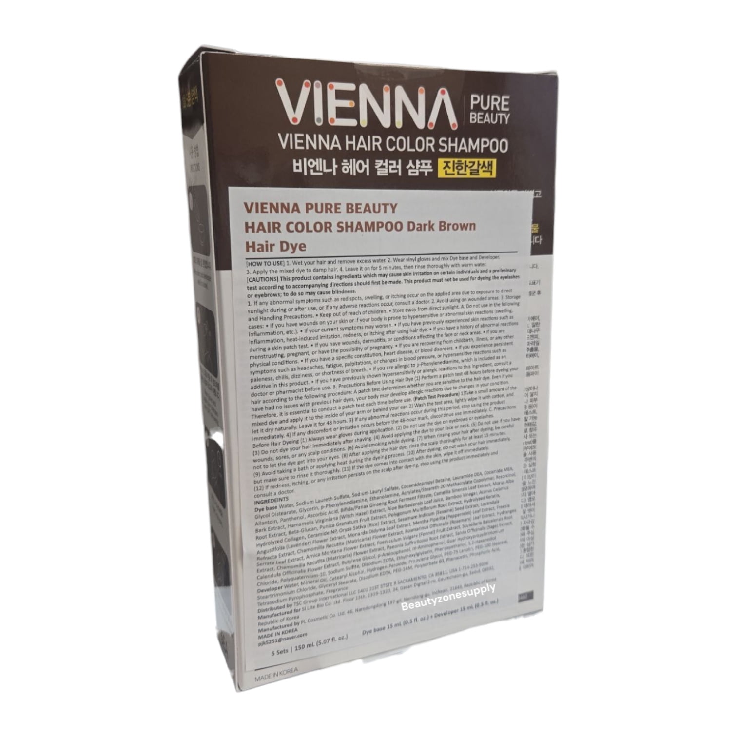 Vienna Pure Beauty Hair Dye Cover Gray Color Shampoo
