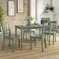 thumbnail image 2 of Lexington 5-Piece Wood Dining Set with 4 Window Back Chairs, Dark Sea Green, 2 of 6