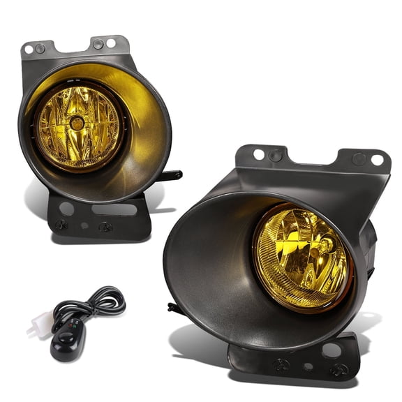 DNA Motoring Yellow Fog Light Kit w/Bezel Wiring harness Switch For 06-08 Ford F150 Lincoln Mark LT