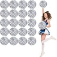 thumbnail image 1 of LINLIN cheer pom pom, 20PCS Cheerleading Pom Poms, Premium Metallic Pom Poms Set Cheering Hand Flowers Handle Dance Pom Poms Cheering Squad Pompoms for Football Basketball Cheers, 1 of 7