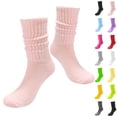 thumbnail image 3 of 3-Pair Unisex Vintage Socks Slouchy Bubble Knit Mid-Calf Socks Chunky Sailor Scrunch Socks Relaxed Retro Outfits Nautical Preppy Style, 3 of 3