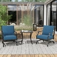 thumbnail image 6 of Grand Patio Outdoor 3 Piece Patio Set, 2 Single Steel Chairs with a Side Table, Peacock Blue, 6 of 9