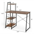 thumbnail image 3 of Pemberly Row Contemporary Engineered Wood Computer Desk with Shelves in Brown, 3 of 11