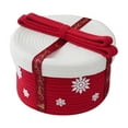 thumbnail image 3 of Cesta de almacenamiento navideña con tapa, caja de regalo a prueba de salpicaduras, cesta pequeña tejida con cuerda de algodón para aperitivos y regalos., 3 of 7