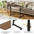 thumbnail image 4 of Qiushi 31.5inch Mobile Side Table, Adjustable Sofa Tray Tables Portable Desk with Wheels for Home School , C-shaped Removable Study Over Bed Laptop Desk for Living Room Bedroom (Brown), 4 of 12