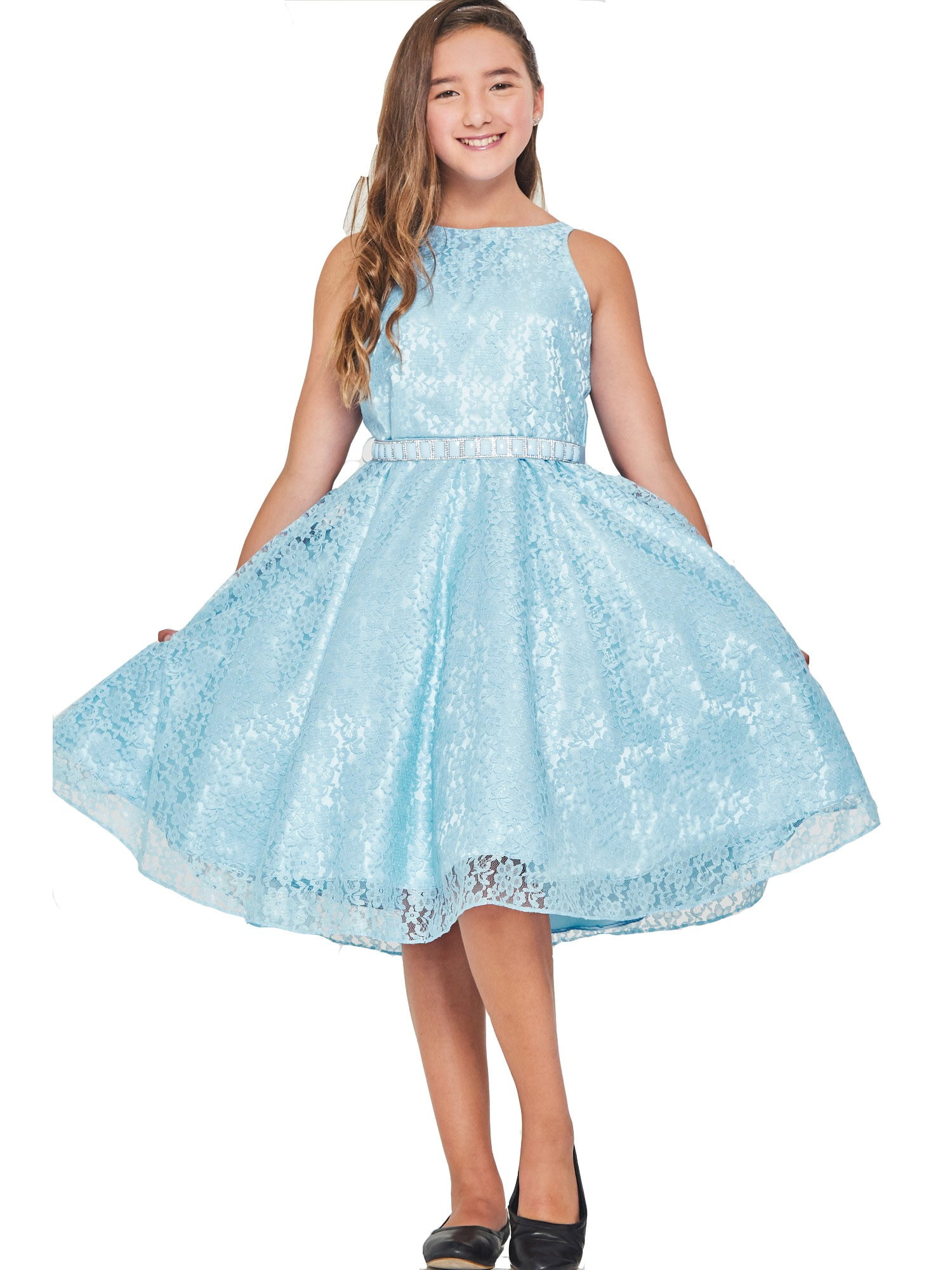 girls blue occasion dress