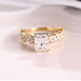 thumbnail image 3 of vylahjewellery 14K Yellow Gold Vermeil Bridal Ring Classic Radiant Cut Engagement Ring Hidden Halo Moissanite Diamond Elegant Wedding Ring Comfort Fit Anniversary Rings, 3 of 9