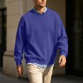 thumbnail image 5 of SEROYE Mens Crewneck Sweatshirt with Ribbing Solid Long Sleeve Pullover Tops Big & Tall Casual Sport Travel Wear (M, Purple), 5 of 6