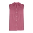 thumbnail image 5 of TrendOFT Womens Linen Vests Loose V Neck Sleeveless Pocket Button Casual Lightweight Summer Tops Pink L, 5 of 5